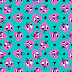 Summer fruits seamless strawberries pattern for wrapping paper and fabrics and kids clothes print and fashion textiles