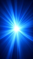Obraz premium Powerful Blue Light Burst Radiating from Center.