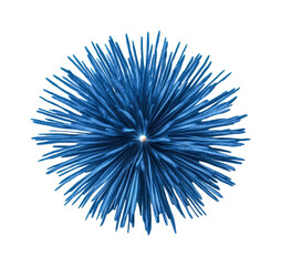 Naklejka premium Abstract blue spiky flower with radiant central point explosion, cut out