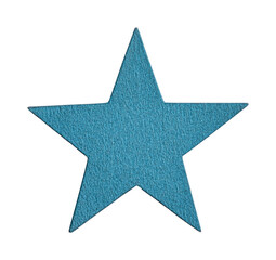 Obraz premium Textured blue star with five points on dark background, cut out