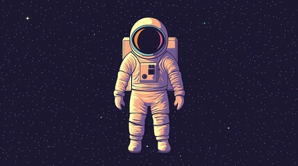 Retro 8 Bit Astronaut Character Icon for Space Exploration Design isolated