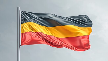 Naklejka premium German Flag Waving for Sky Background.