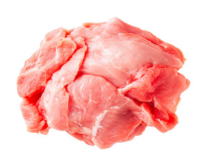 Fresh raw pork meat on display, cut out