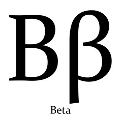 Beta Greek alphabet symbol Beta on a Transparent Background