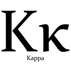 Kappa Greek alphabet symbol Beta on a Transparent Background