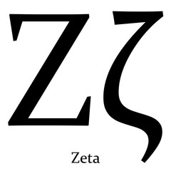 Zeta Greek alphabet symbol Beta on a Transparent Background