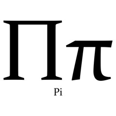 Greek alphabet symbol Pi on a Transparent Background