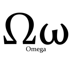 Greek alphabet symbol Omega on a Transparent Background