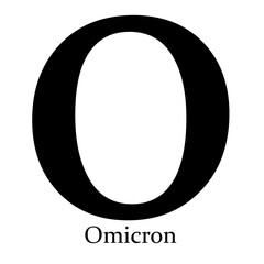 Greek alphabet symbol Omicron on a Transparent Background © clicknow