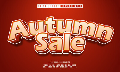Editable Autumn Sale text effect template with vibrant fall colors. Perfect for seasonal promotions and marketing materials.