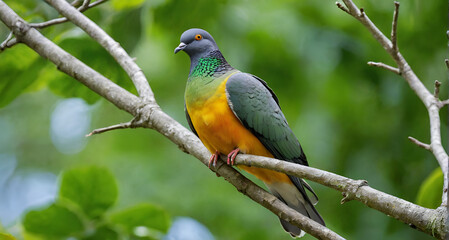 green and yellow pigeon