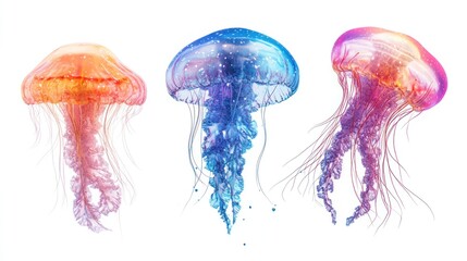 Fototapeta premium Collection of gorgeous marine animals