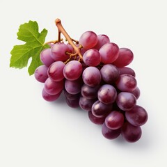 Fototapeta premium A vibrant bunch of grapes, expertly di cut for a clean look, perfect for any design project against a crisp white backdrop.