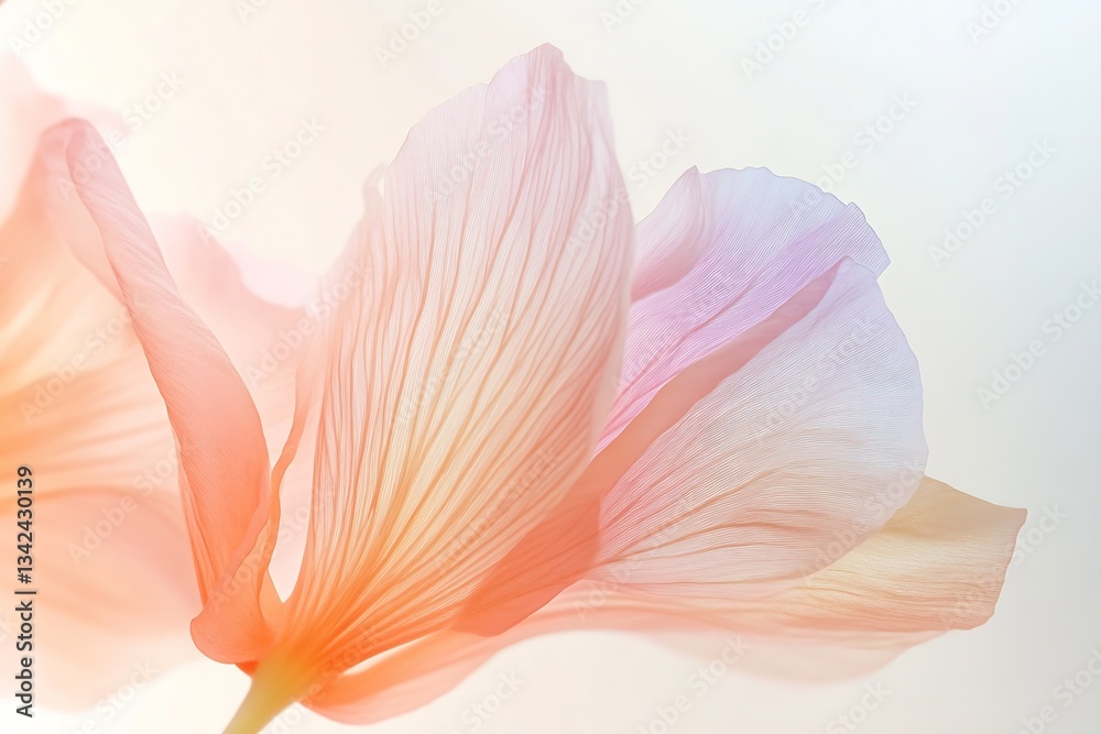 Aufkleber Elegant soft-colored flower petals arranged in a sophisticated design emphasizing gentle curves and shapes : Generative AI