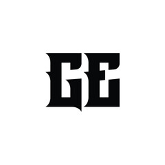 GE monogram logo design letter text name symbol monochrome logotype alphabet character simple logo