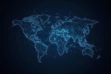 Fototapeta premium A digital illustration depicting a connected global network map