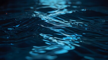 A slow-motion ripple effect in a glowing, ethereal blue