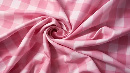 Obraz premium A soft and cozy pink checkered fabric, perfect for home decor and crafting projects that add charm and warmth.