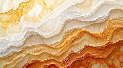 Obraz premium Warm colored abstract waves flowing in a graceful layered manner