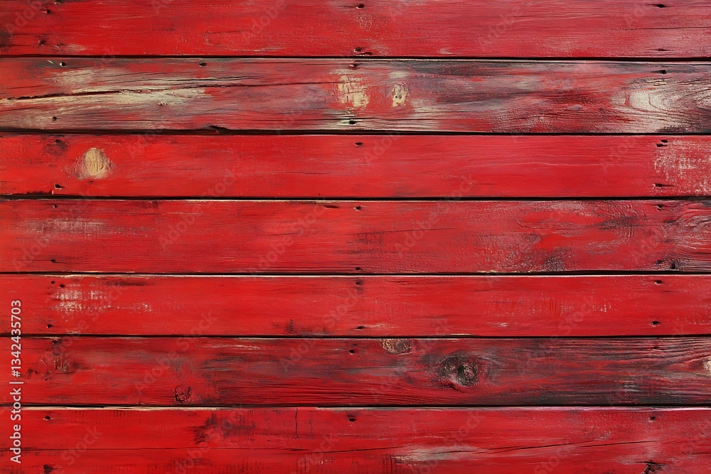 Poster rustic vintage red wooden planks texture for background use : generative ai
