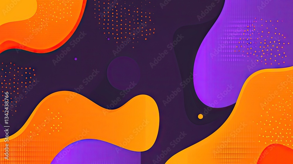 Canvas Prints abstract fluid shapes, vibrant colors, dynamic design