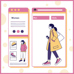 Trendy fashion e-commerce website UI layout