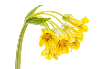 Virginia Cowslip Flower isolated on white background.close up.