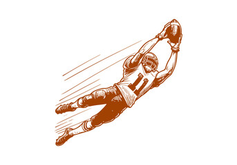 American Football Player hand drawn sketch vector illustration © Shutoda