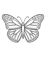 Beautiful butterfly outline vector coloring page for kids