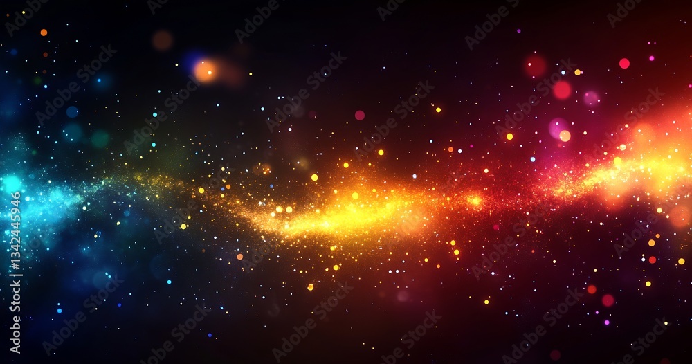 Leinwandbilder dazzling cosmic-like scene with sparkling stars and colorful glow forming an abstract image : genera
