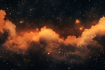 Naklejka premium Stunning cosmic clouds illuminated by distant stars in a vibrant night sky : Generative AI