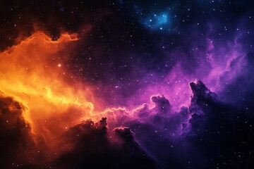 Fototapeta premium Dramatic Nebula Captured in Rich Tones and Bright Stars Across Space : Generative AI