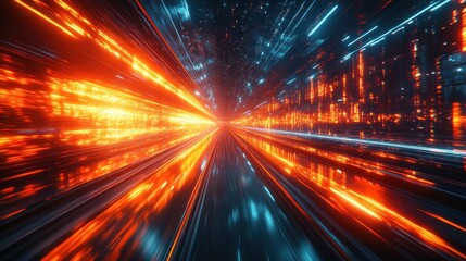 Digital Speed Tunnel: A Journey Through Neon Lights