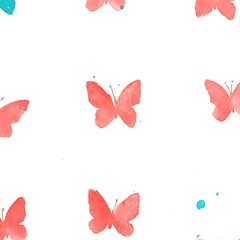 Watercolor Butterfly Pattern.