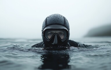 Person in Diving Gear in Water