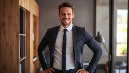 Confident Businessman in Modern Office