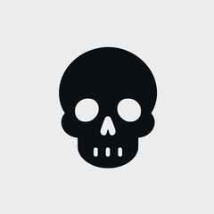 Vector emblem logo: flat skull on a white background, illustration in vector EPS10 format on a transparent isolated clipart background, stylish minimalist design.
