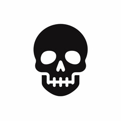 Vector emblem logo: flat skull on a white background, illustration in vector EPS10 format on a transparent isolated clipart background, stylish minimalist design.