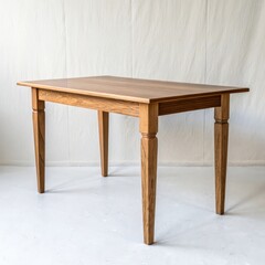 wooden table on white background