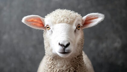 Sheep portrait for studio backdrop.
