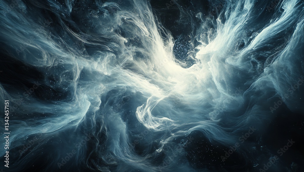 Leinwandbilder ethereal and dramatic abstract image depicting swirling clouds of light and energy in a deep cosmic 