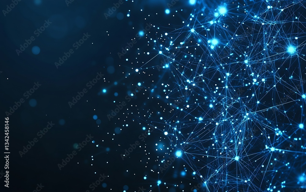 Aufkleber Connected digital network in blue showcasing the flow of information and data : Generative AI