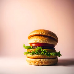 Delicious Burger with Juicy Beef Patty, Melting Cheese, and Fresh Ingredients"