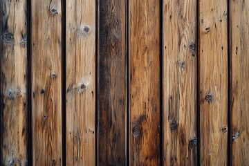 Obraz premium Rustic weathered wood planks showcasing rich brown and dark tones creating a timeless textured backdrop.