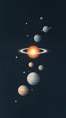 Solar System Planets for Space, Stars.