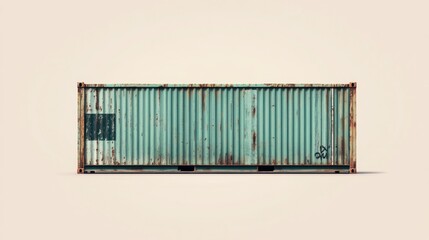 Weathered Shipping Container with Rusty Texture and Urban Graffiti