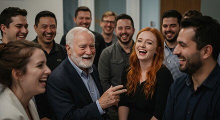 Obraz premium group of business people, company laugh