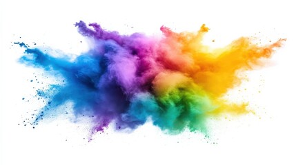 Obraz premium Vibrant Color Explosion with Rainbow Hues and Splashes of Powder