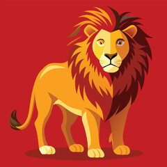 Obraz premium Majestic Lion Illustration on Solid Background with Three Variations