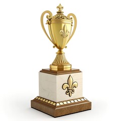 Gold Trophy Cup Isolated on White Background – Prestigious Award
